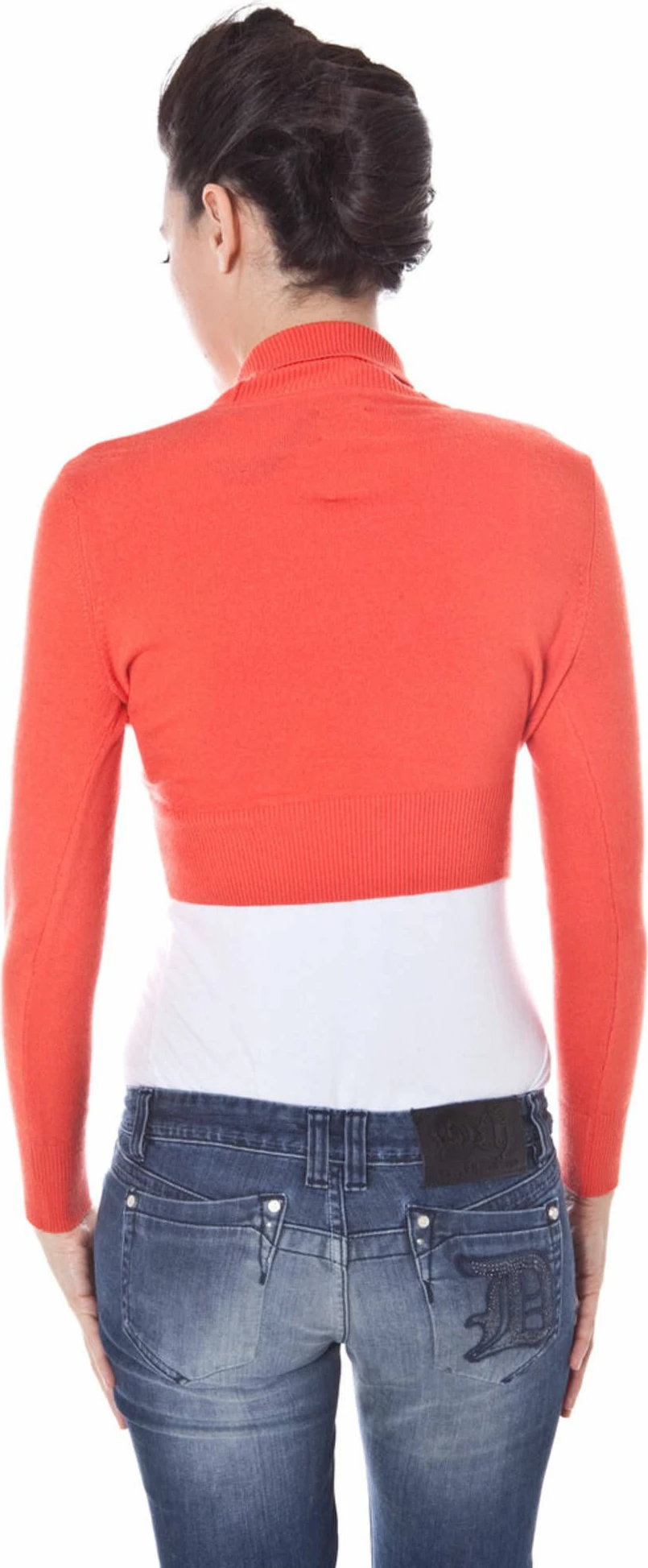 Kratki pulover Shrug, DATCH, ženski, rdeč