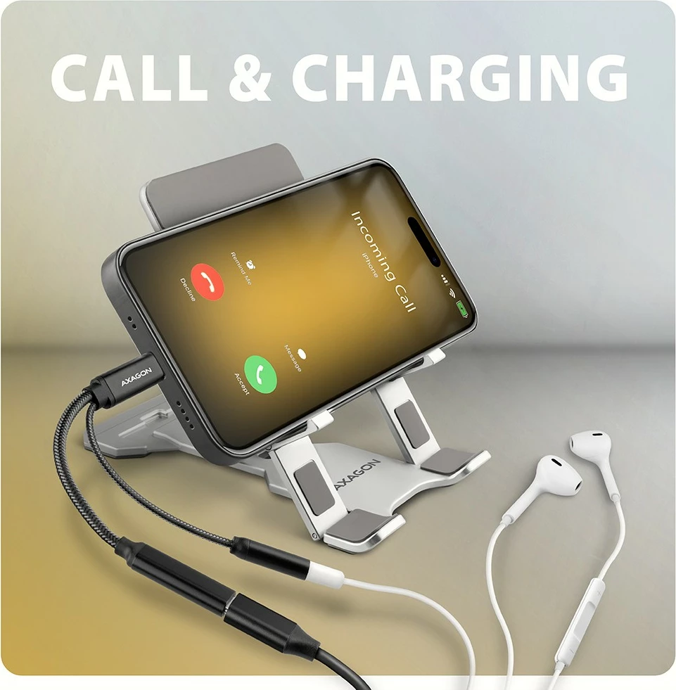 Zunanja zvočna kartica AXAGON ADA-HCPD, USB-C, DAC 32-bit, 384 kHz, PD 60 W, črna