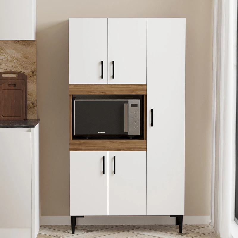 Kuhinjska omara Defne, bela-oreh, 89x37,5x160 cm