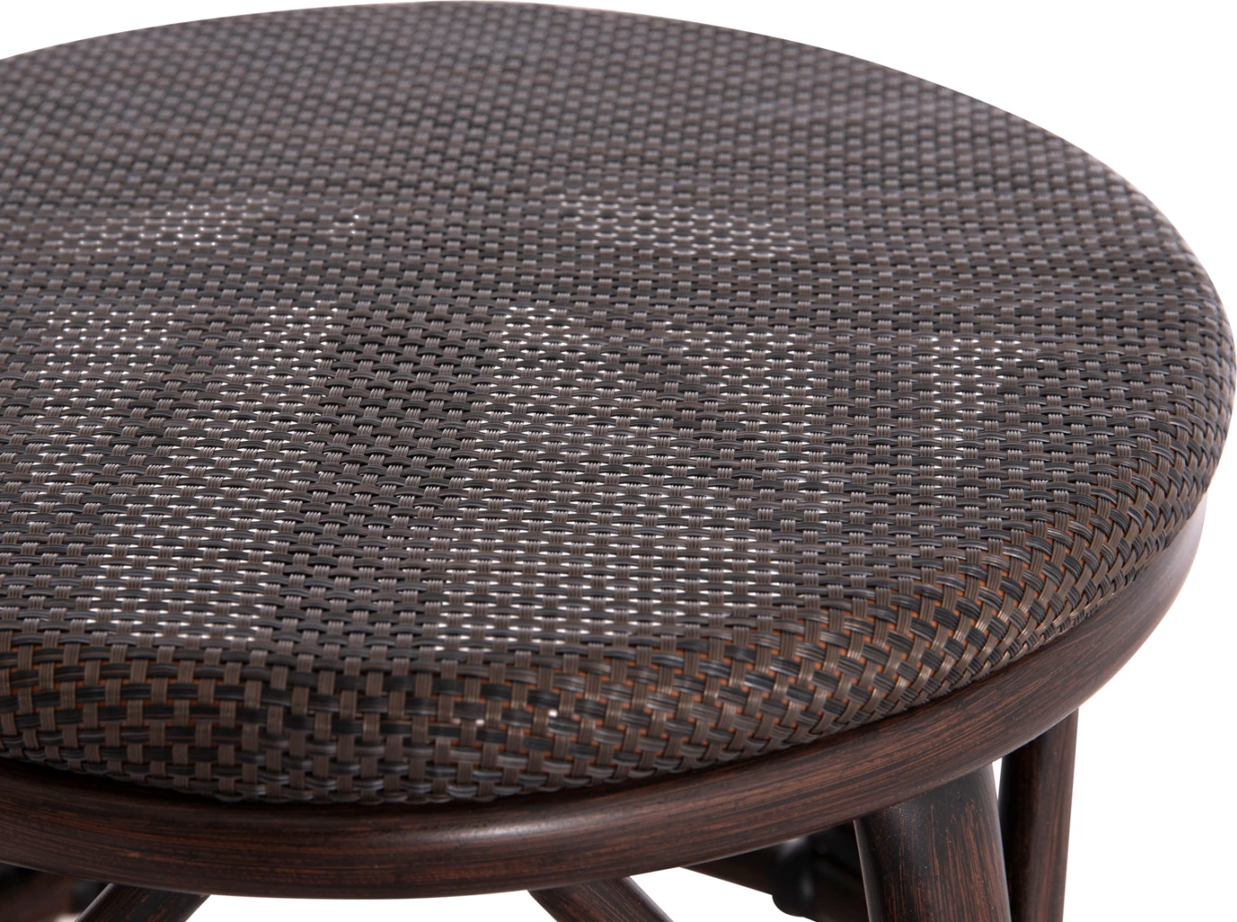 Aluminijasti okrogli stol CHINO FH6285.01 videz bambusa rjavo-tekstilen rjavo Φ36x46Hcm