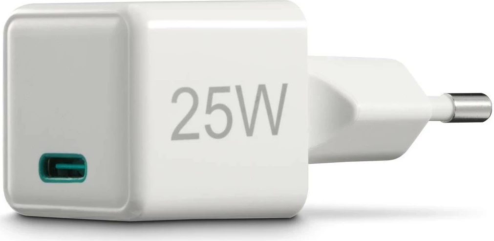 Supermini omrežni polnilec 25W PD/QC, Hama, 1x USB-C, bel
