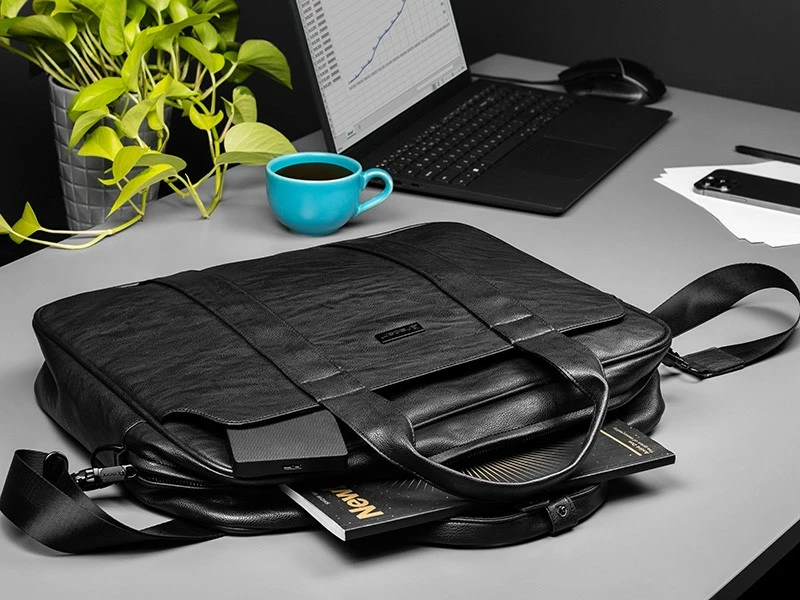 Torba za prenosnik Tracer LT1, 16-palčni, ekološko usnje, črna