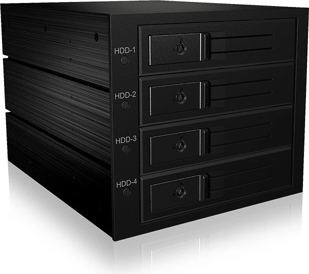 Ohišje ICY BOX IB-564SSK, 3x 5,25", 4x 2,5" SATA/SAS, alumin, črno