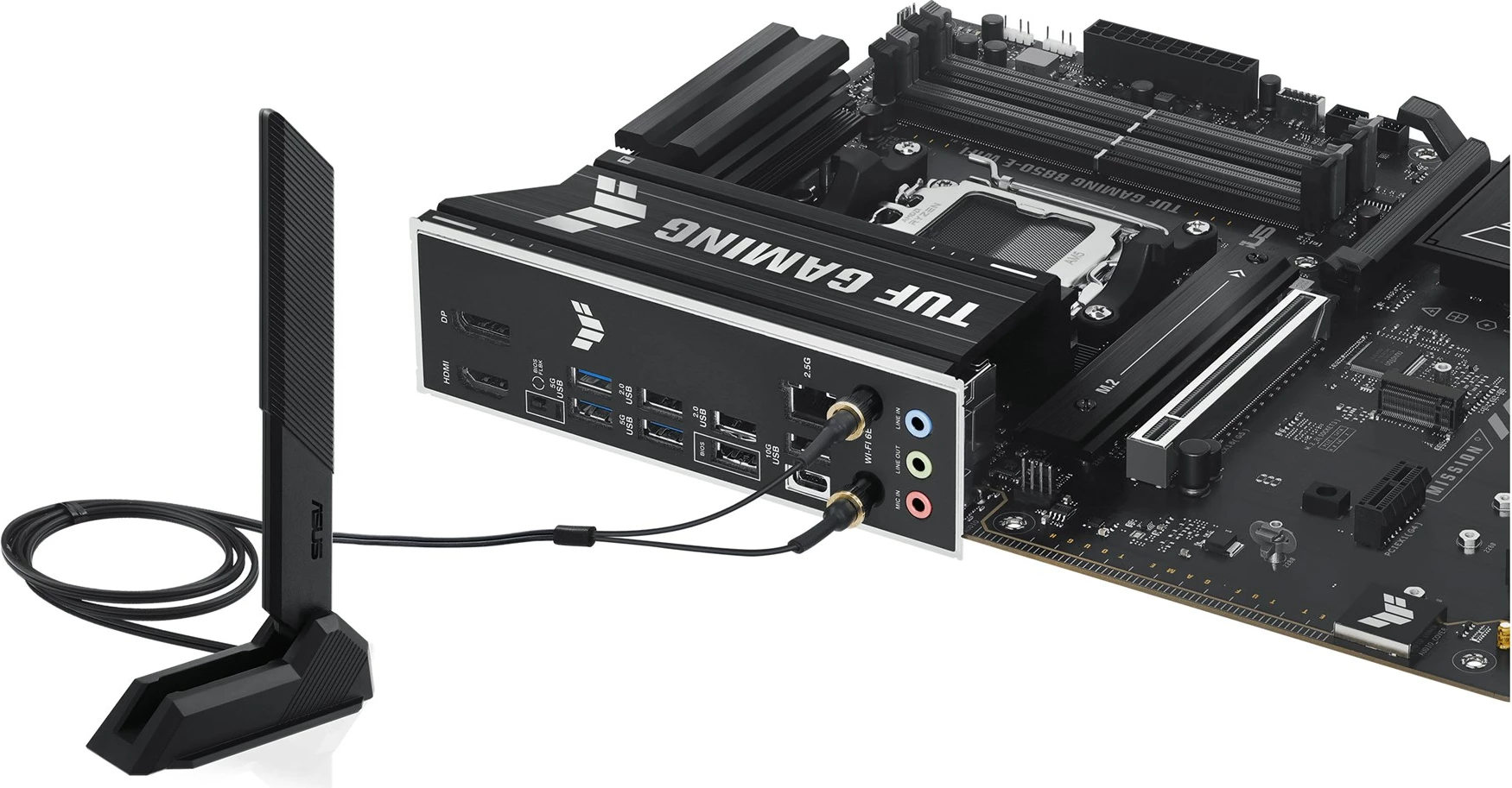 Matična plošča ASUS TUF GAMING B850-E WIFI, Socket AM5, ATX, Wi‑Fi 6E, večbarvna