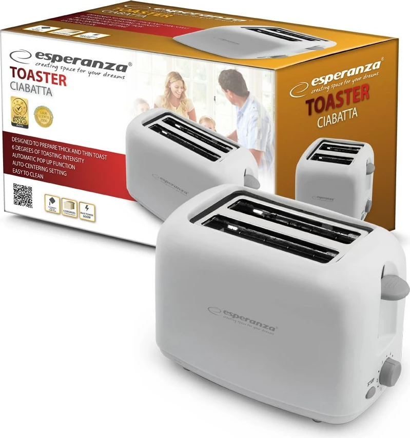 Toster Esperanza EKT002, 600 W, bel