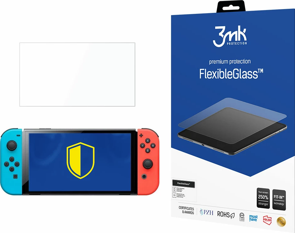 Hibridno zaščitno steklo 3mk FlexibleGlass™ za Nintendo Switch OLED, 8,3-palčno