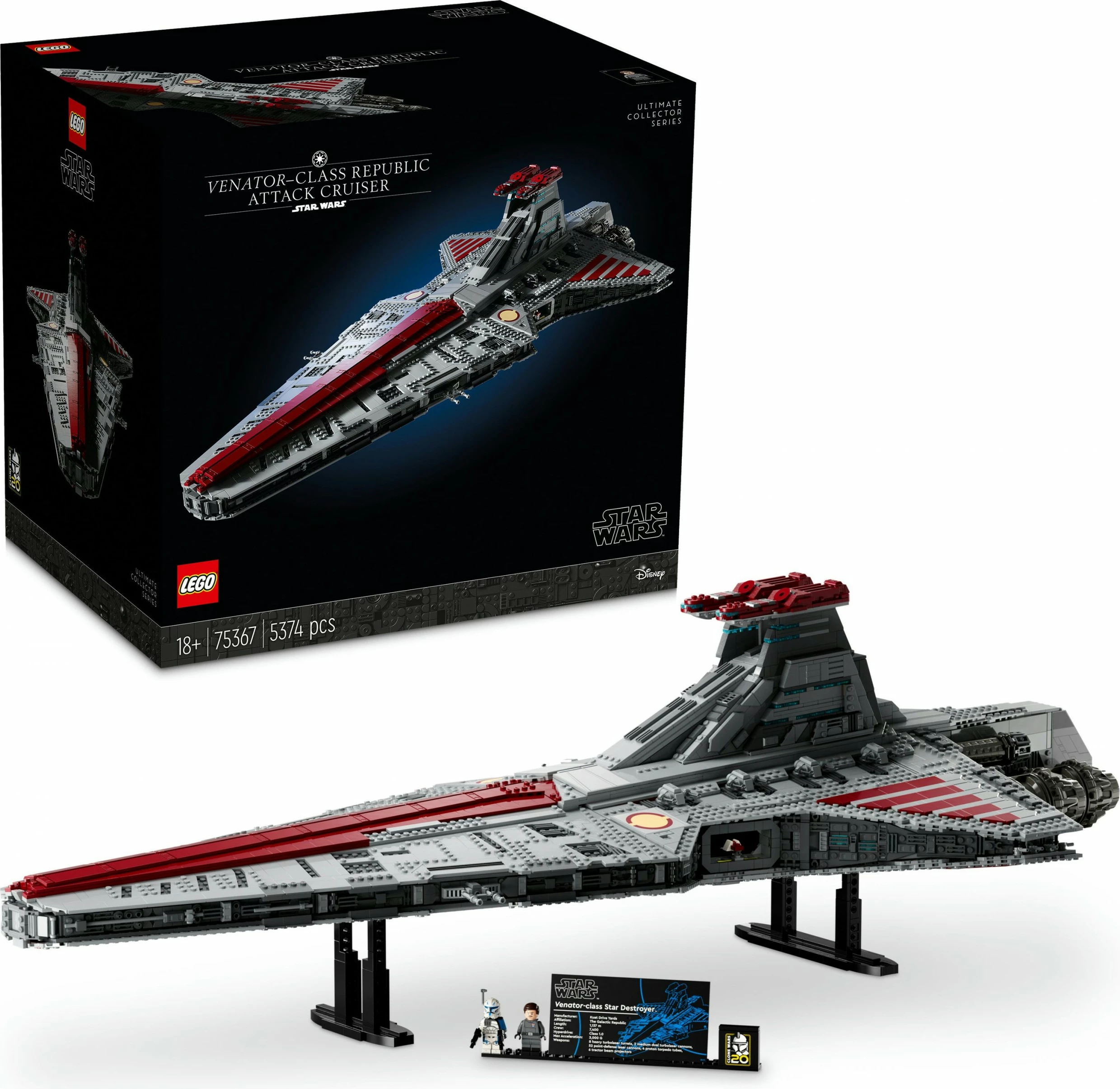 Velik, podroben model Venator-Class Republic Attack Cruiser LEGO Star Wars, 5.374 delov, večbarven