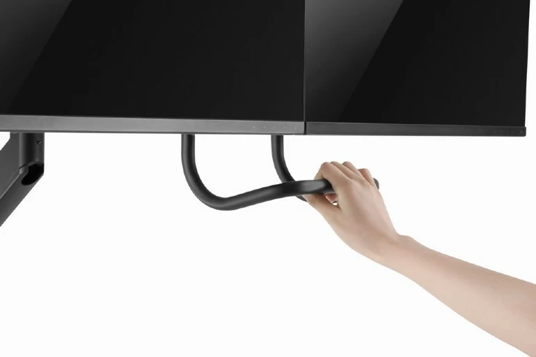 Nosilec za mizo za 2 monitorja do 32" in prenosnik do 17,3", črn Gembird MA-DA2-04