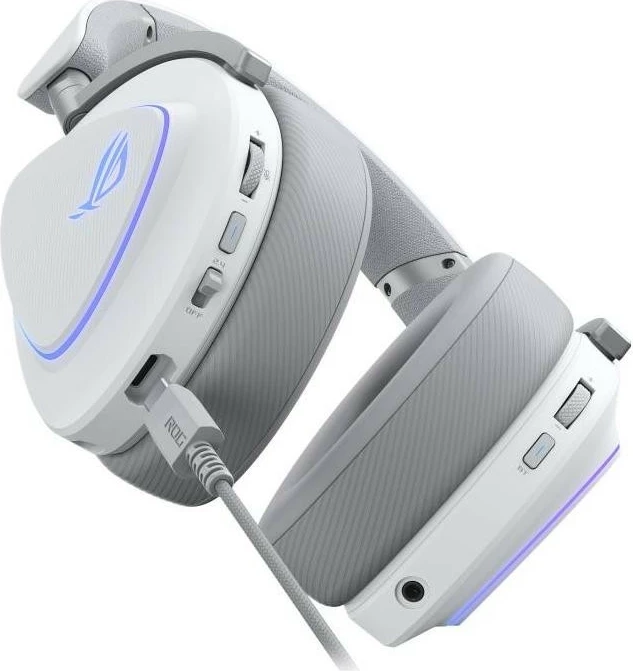 Slušalke na uho, brezžične/žične Asus ROG DELTA II, bele