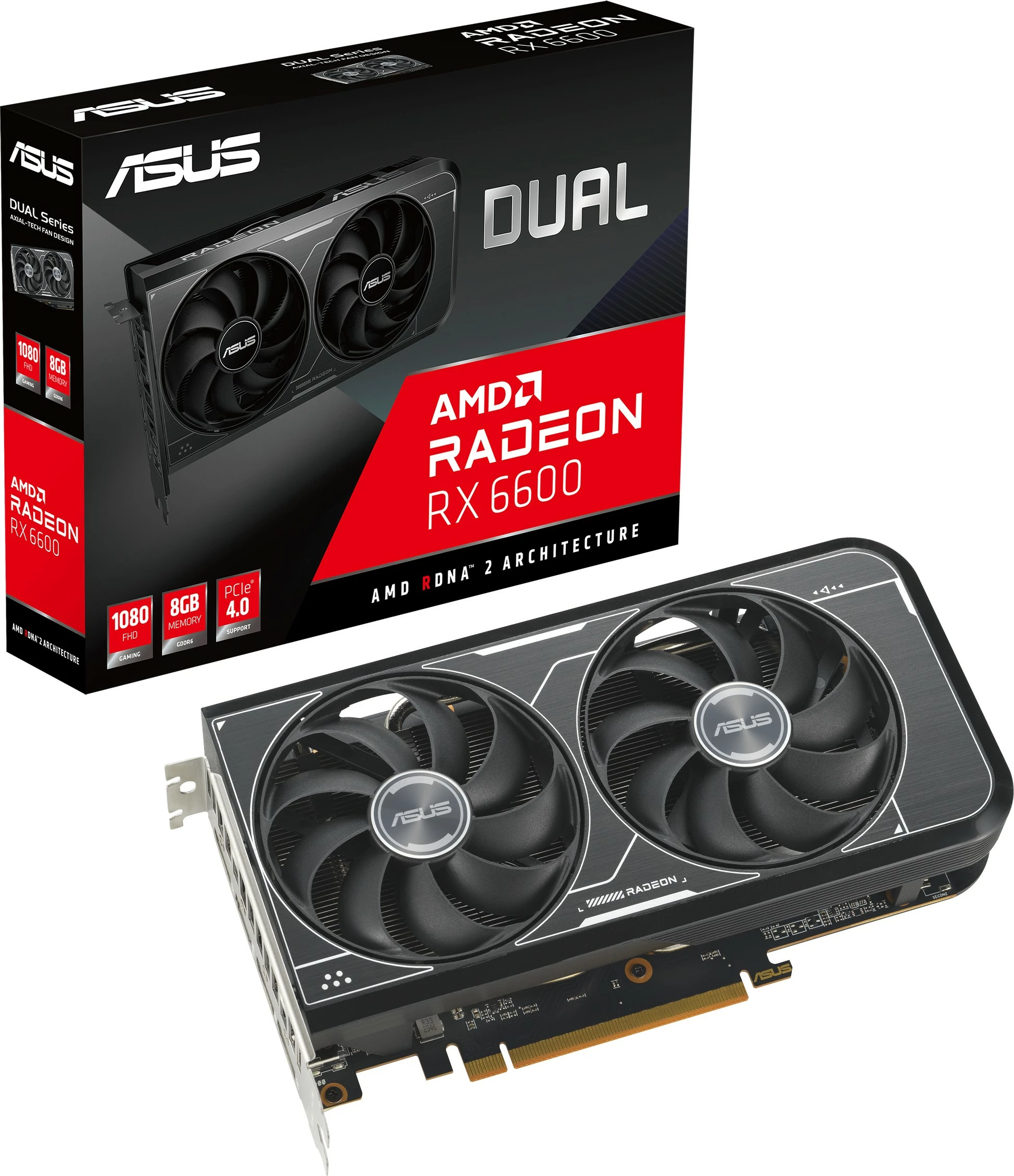 Grafična kartica ASUS Dual RX6600 V3, 8 GB, GDDR6, PCI Express 4.0, črna