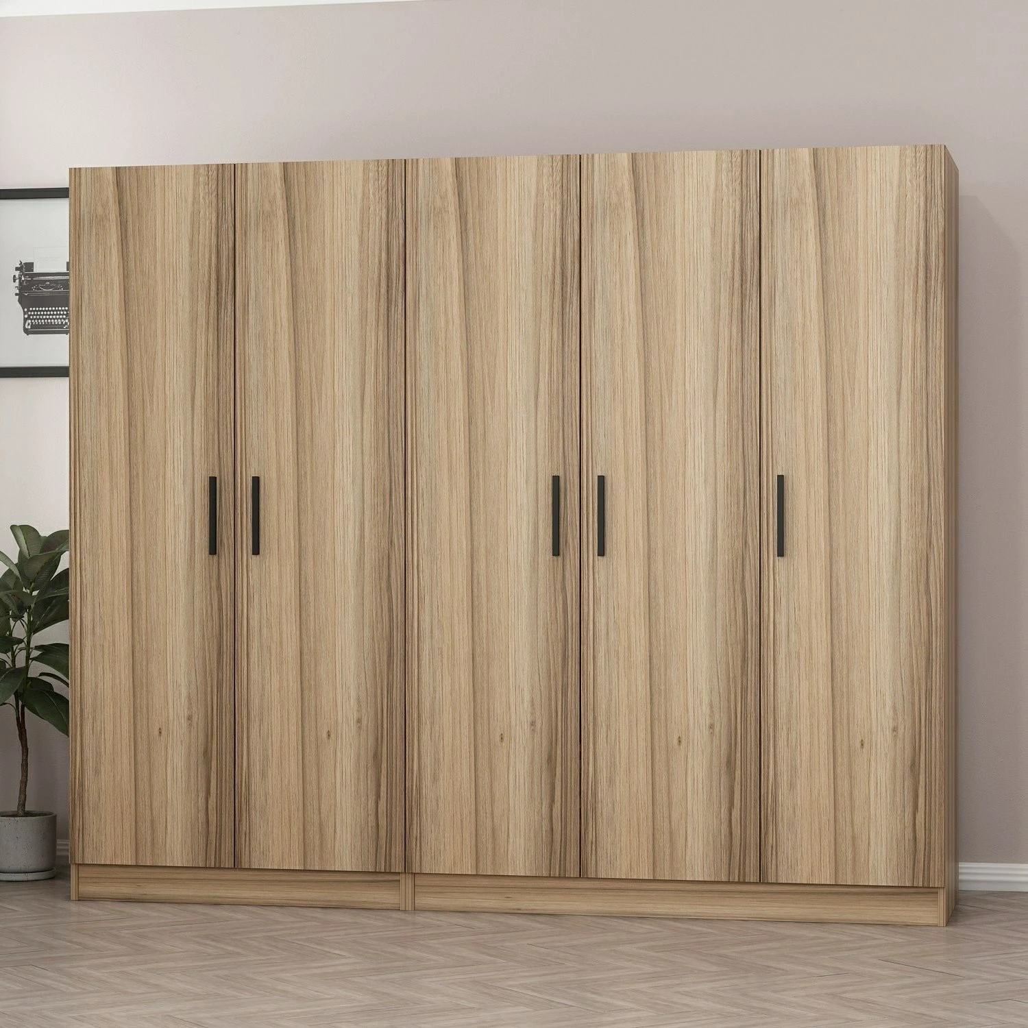 Omarica za oblačila, lesena, Skye Decor, 225 x 190 x 52 cm