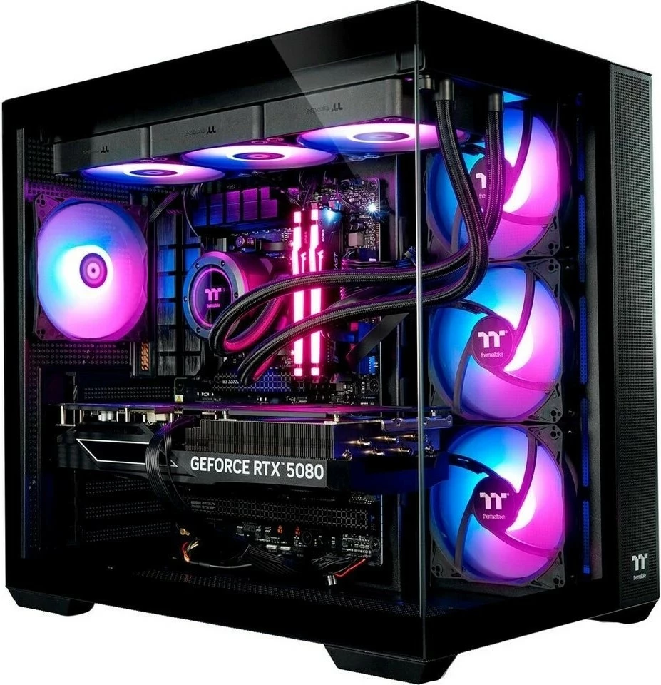 Namizni računalnik Thermaltake FTW RTX 5080, Windows 11 Home, 64-bit, črn/prosojen
