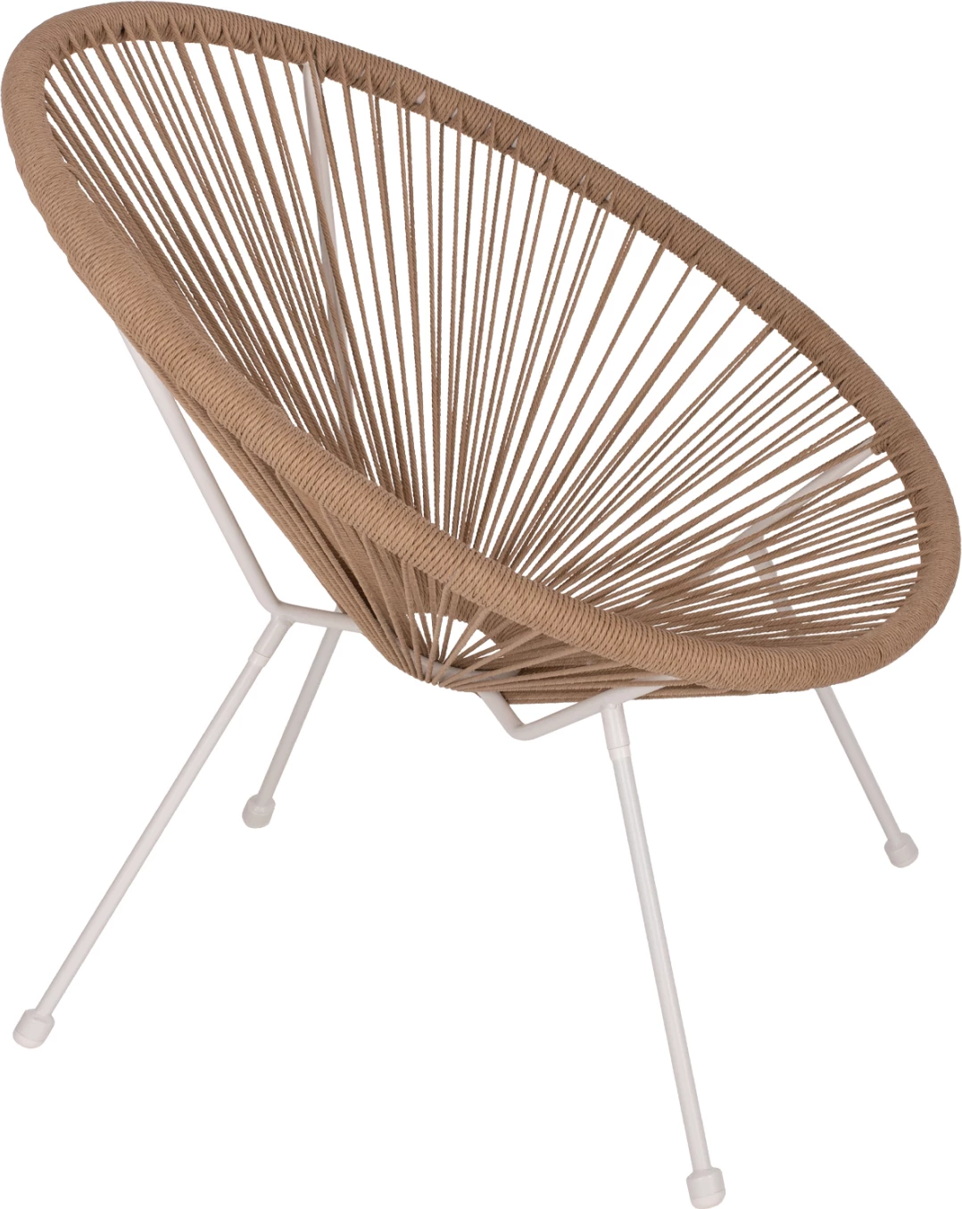 Gnezdo tipa naslanjač ACAPULCO iz belega kovine in naravnega ratana FH5871.02 70x73x79 cm