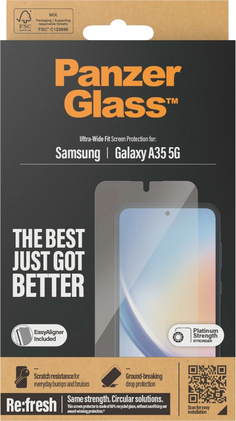 Zaščita zaslona PanzerGlass za Samsung A35 5G, prozorna