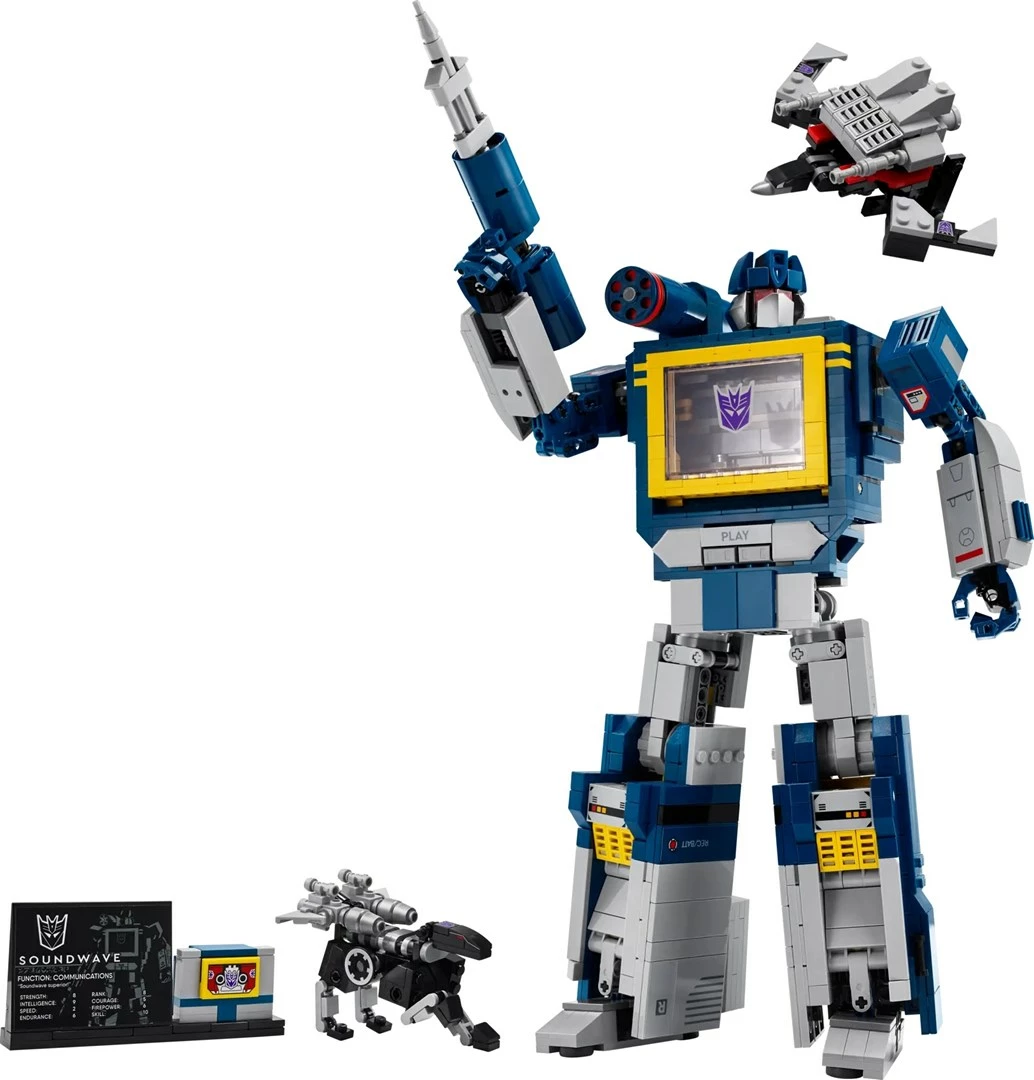 Set za gradnjo Transformers Soundwave, LEGO ICONS 10358, 1508 kosov, za odrasle