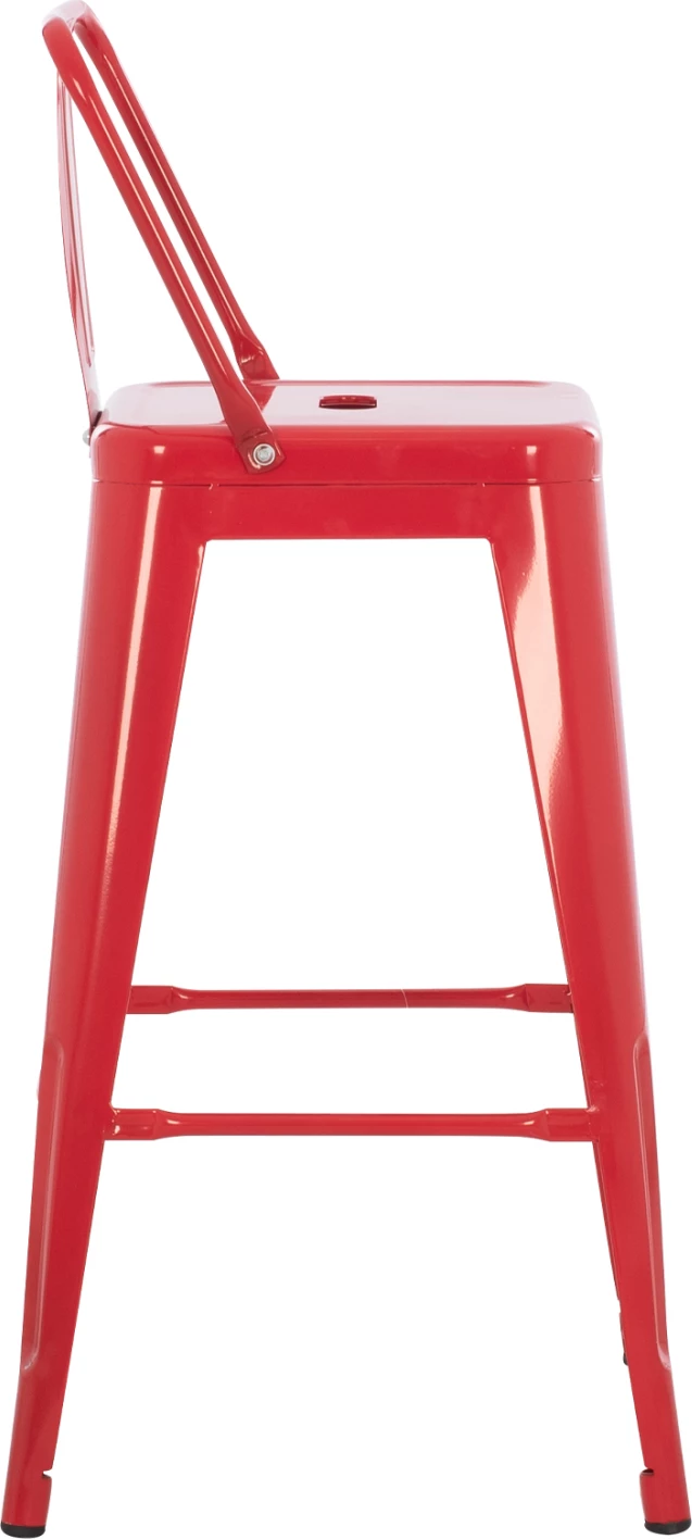 Barski stol srednje višine MELITA-PRO FH8574.44 kovinski v rdeči barvi 43x43x88H cm