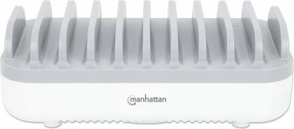 Polnilna postaja USB, 10 vrat, 120 W, bela/siva MANHATTAN