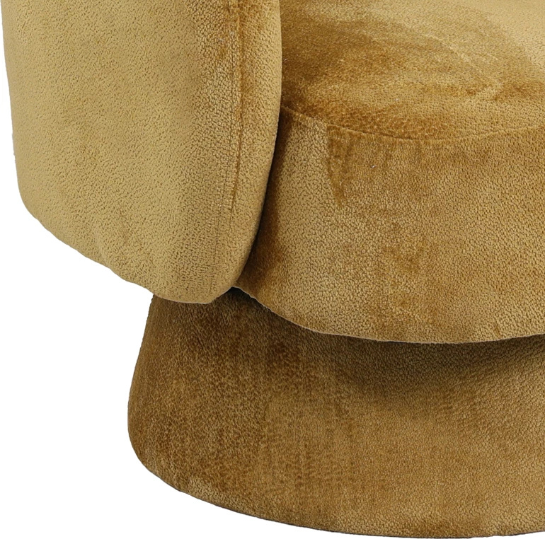 Vrtljivi fotelj, medene barve, 78x81x77 cm