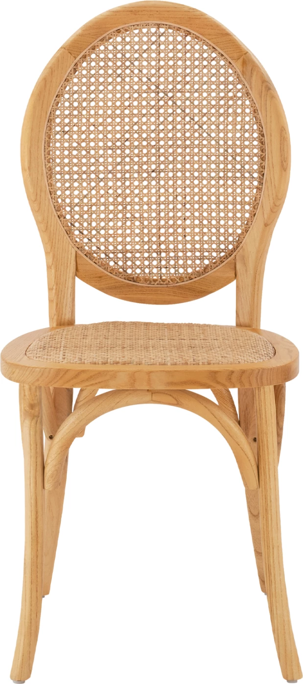 Leseni stol z ovalnim naslonom in ratanom v naravni barvi FH8745.01 45x50x97