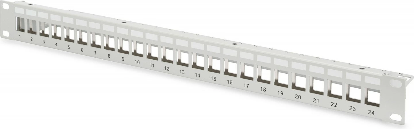 Modularni 19" 24-portni patch panel, 1U, za keystone module, siv, Digitus DN-91410