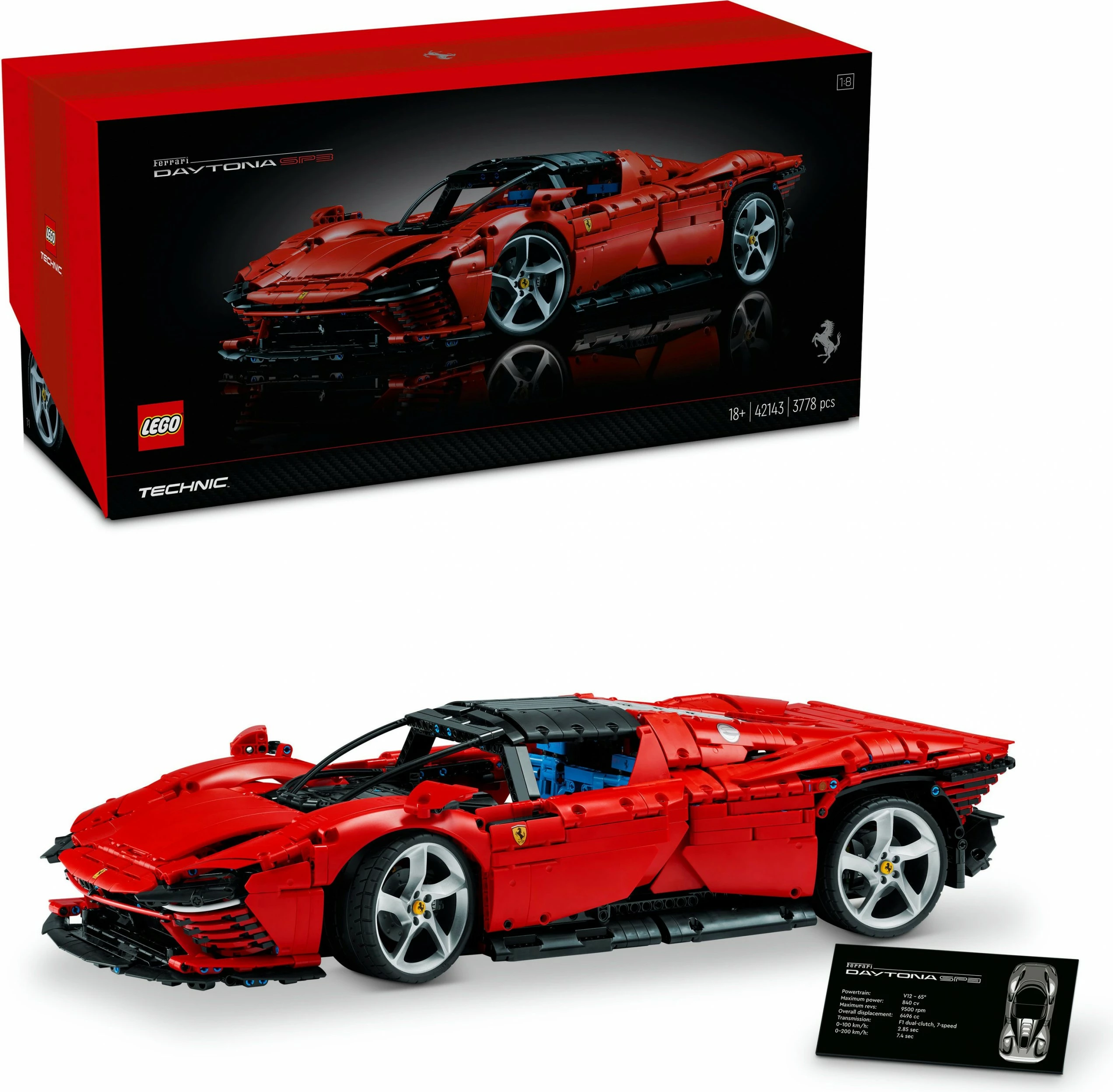 Set za sestavljanje LEGO Technic Ferrari Daytona SP3, 3778 kosov, plastika, 6,99 kg