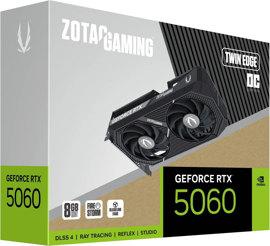 Grafična kartica ZOTAC GAMING GeForce RTX 5060 Twin Edge OC, 8 GB GDDR7, črna