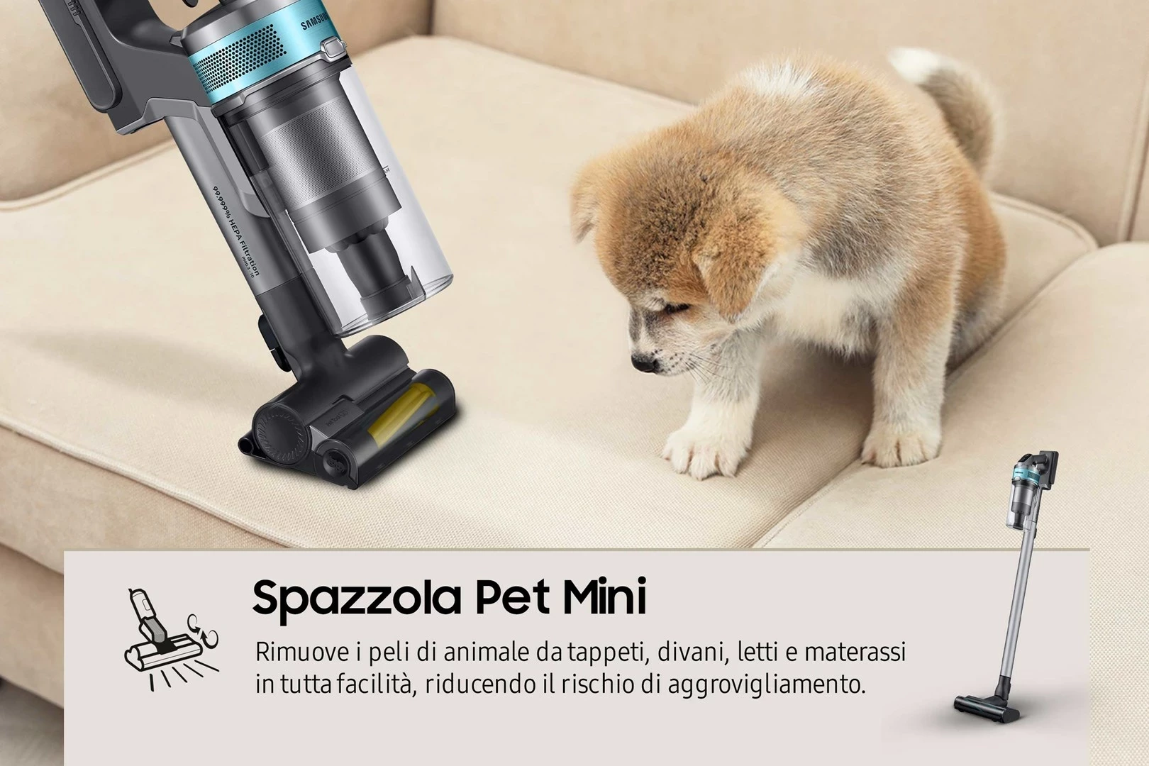 Ročni sesalnik Samsung VS20B75AGR1, črn in mint