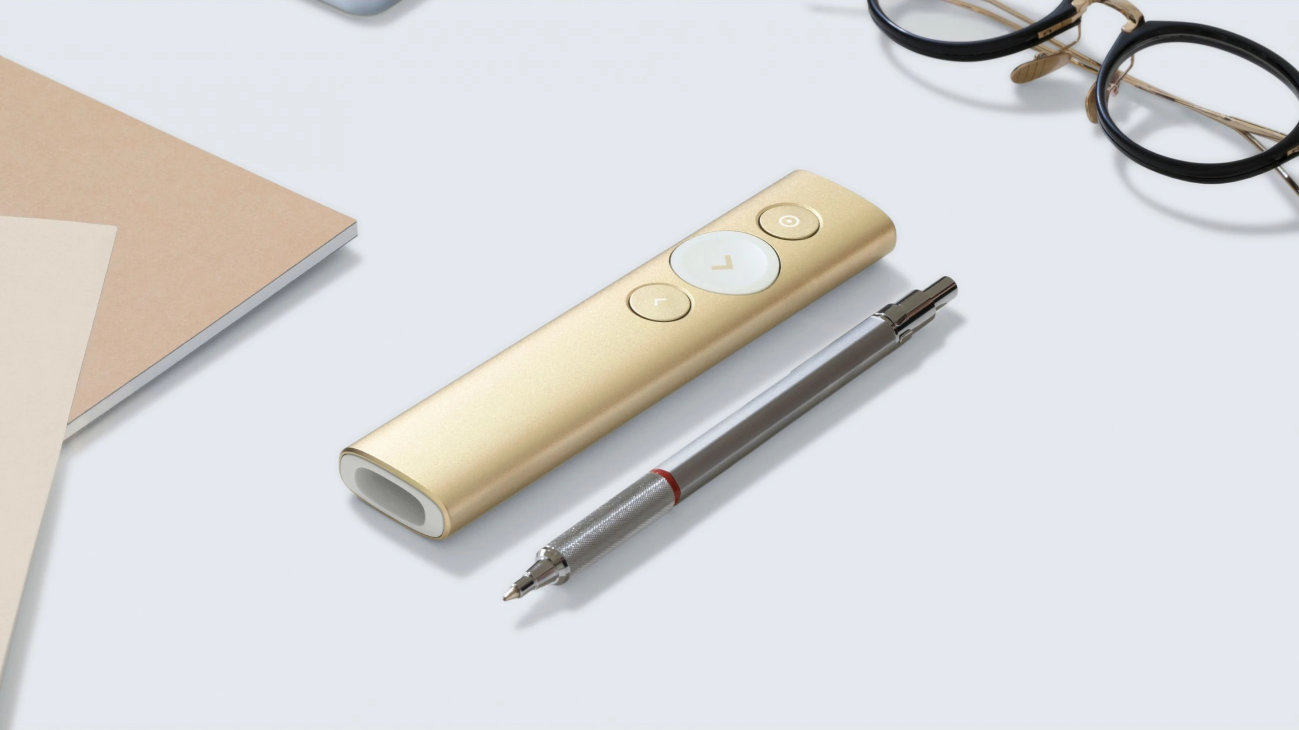 Prezenter (prezantues) Bluetooth/RF Logitech Spotlight, USB, 30 m, zlata