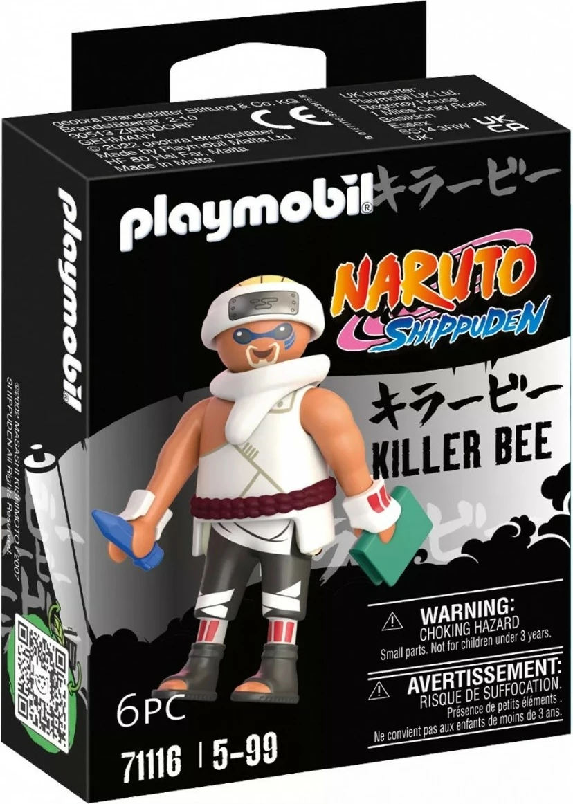Akcijska figura Killer Bee iz Naruto Shippuden, Playmobil 71116, z knjigo, pisalom in mečem Samehada