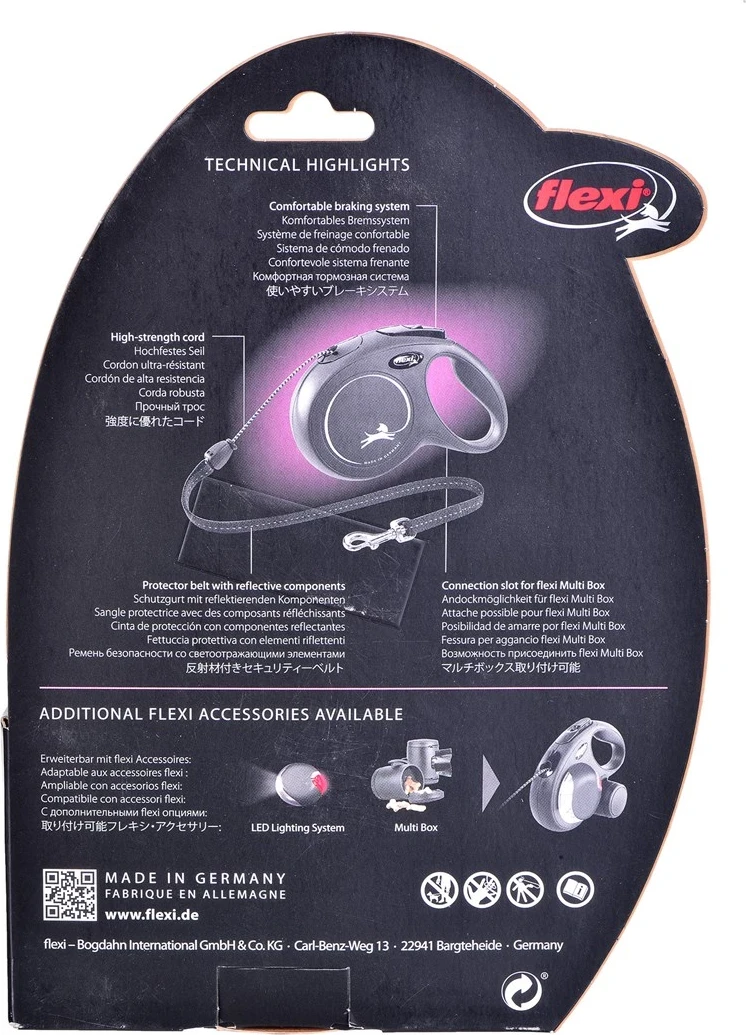 Vzmetna povodec Flexi New Classic M 8 m, rdeč