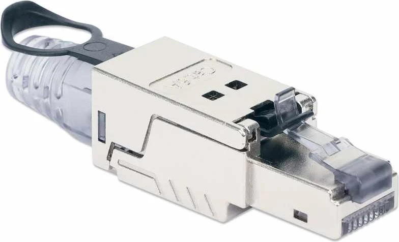 Modularni konektor RJ45 Cat6a 10G, brez orodja, STP, srebrne barve – Intellinet 790741