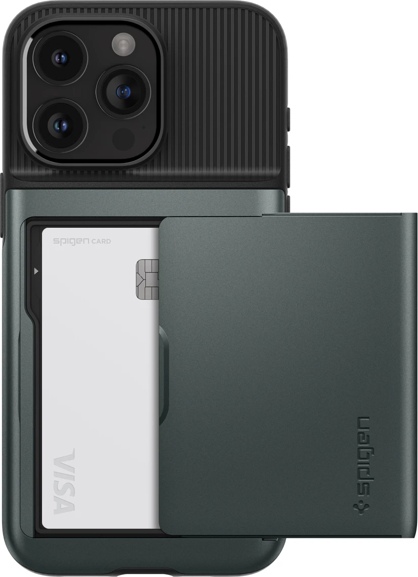 Ovitek za telefon Slim Armor CS Spigen za iPhone 15 Pro Max, temno zelen