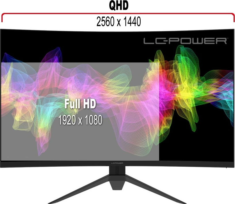 27" Quad HD LED monitor LC-Power LC-M27-QHD-165-C, 1 ms, črn