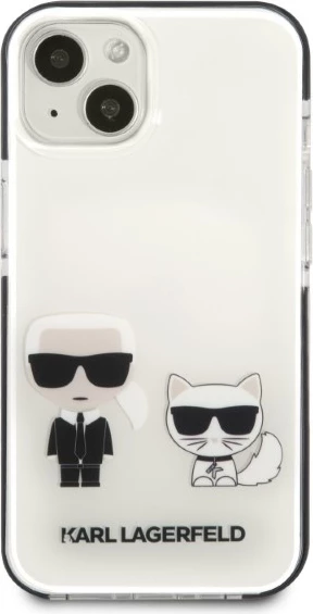 Ovitek za iPhone 13 mini 5,4\", trdo ohišje, bel, Karl Lagerfeld KLHCP13STPEKCW