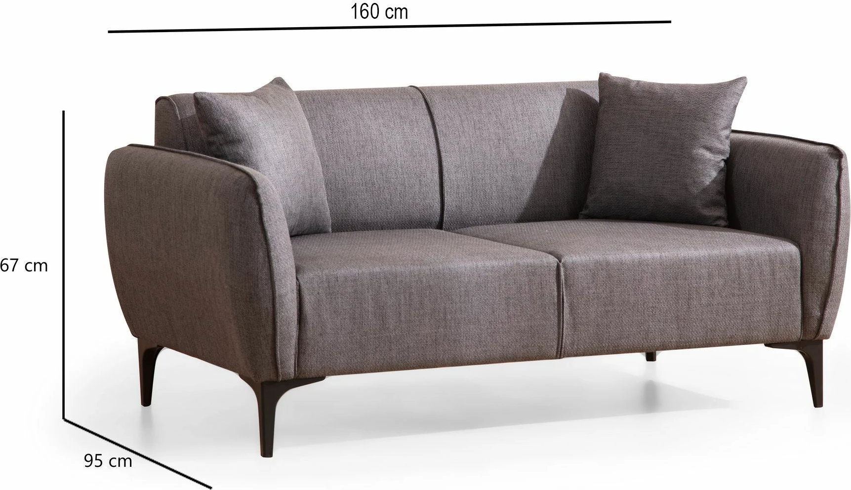 Dvosed Atelier del Sofa Belissimo, temno siva