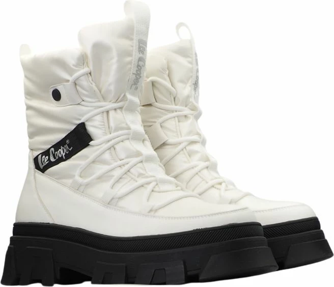 Visoke ženske škornje Lee, bele