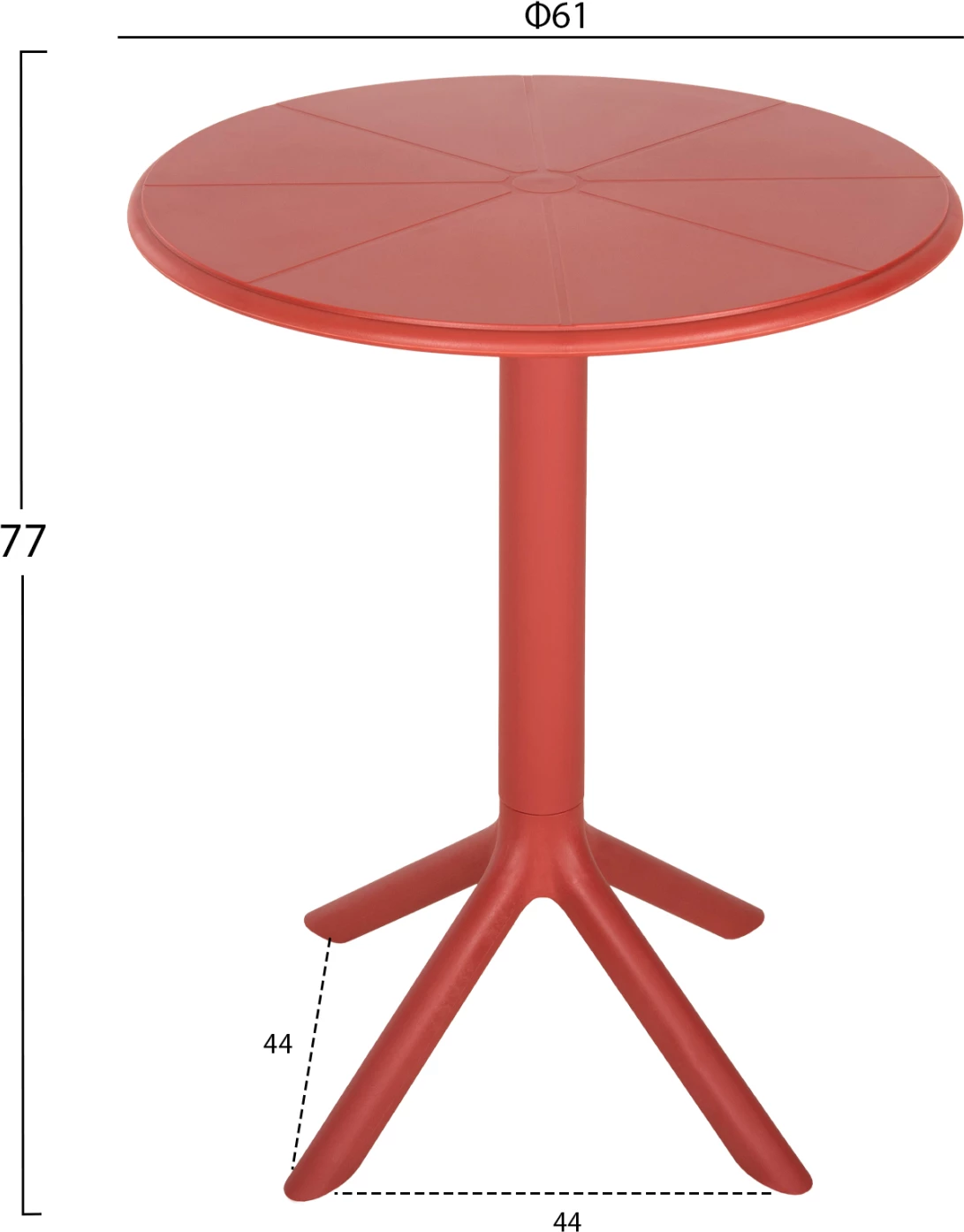 Okrogla polipropilenska miza TERRIN FH6124.16 rdeča Φ61x77Hcm