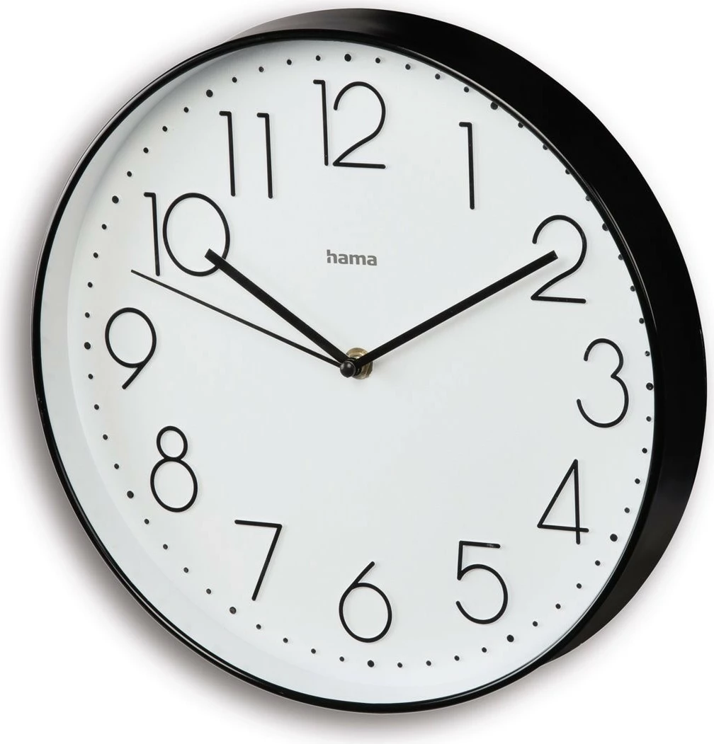 Analogna stenska ura Corsica Hama 185873, 30 cm, bela/črna