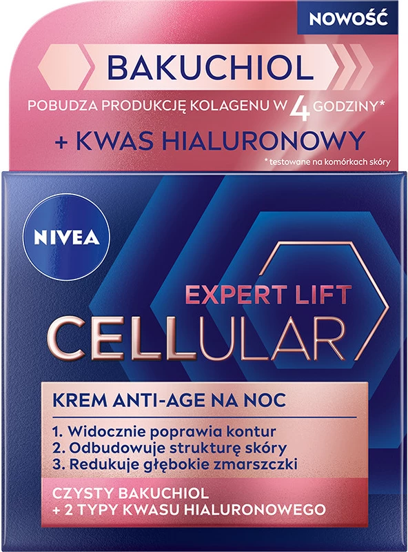 Nočna krema proti gubam za ženske Nivea Cellular Expert Lift, 50 ml