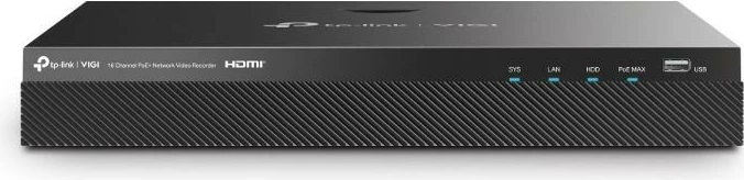 Omrežni video snemalnik TP-LINK VIGI NVR2016H-16MP, 16 kanalov, PoE+, 4K, črn