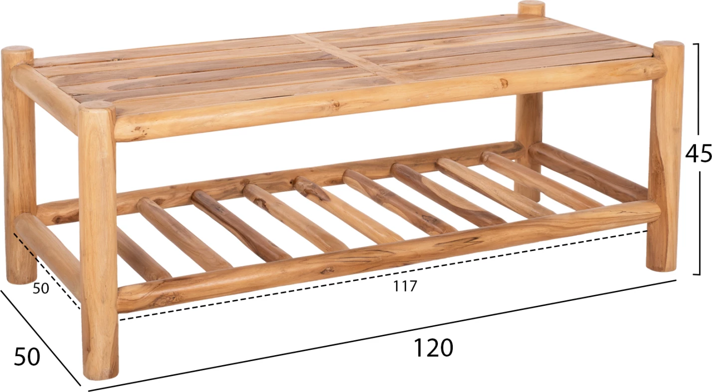 Komplet 4 kosov FH9340 masivni tik naravno-bela