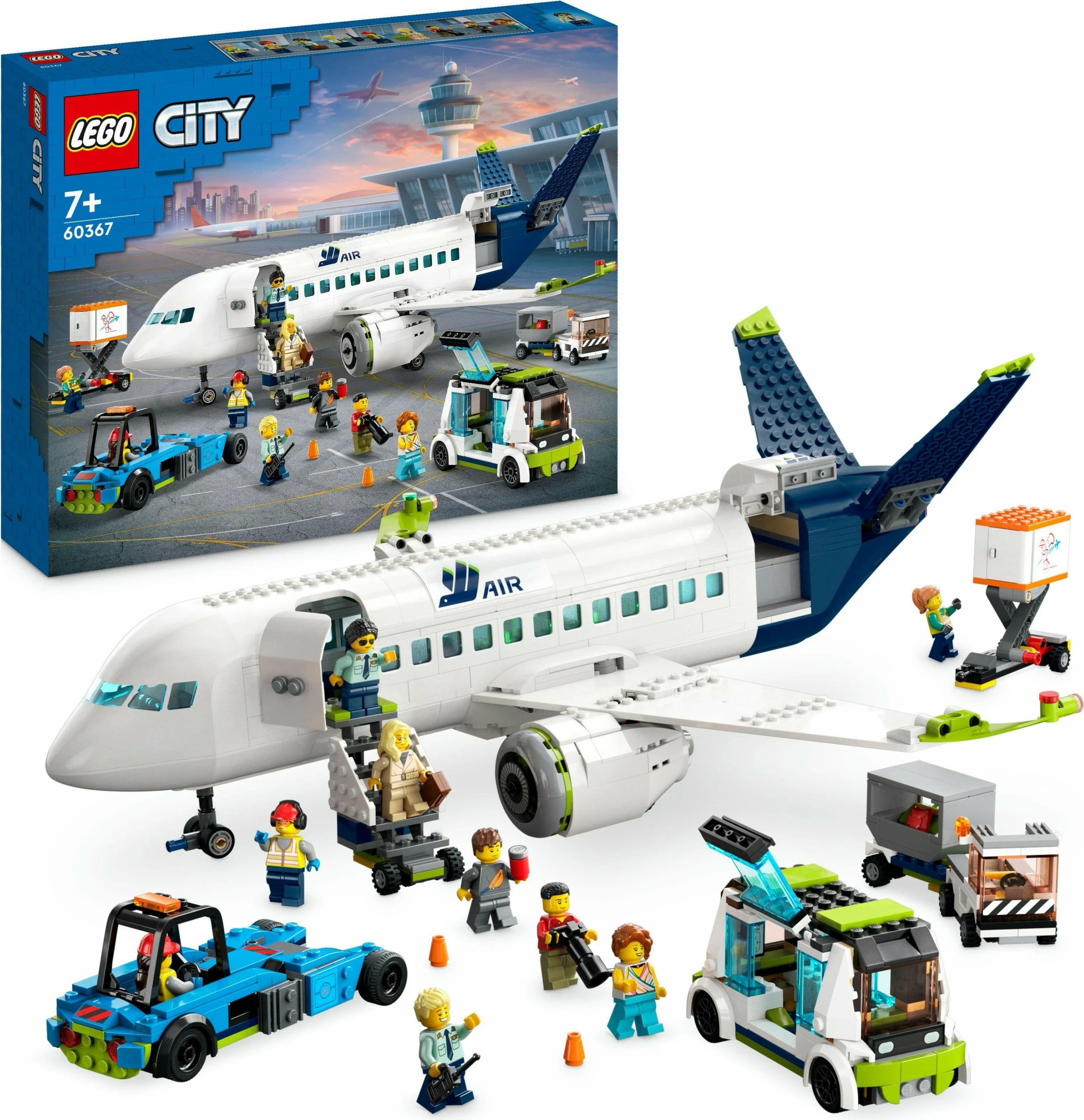 Set gradnje potniškega letala LEGO City, 913 kosa, večbarven