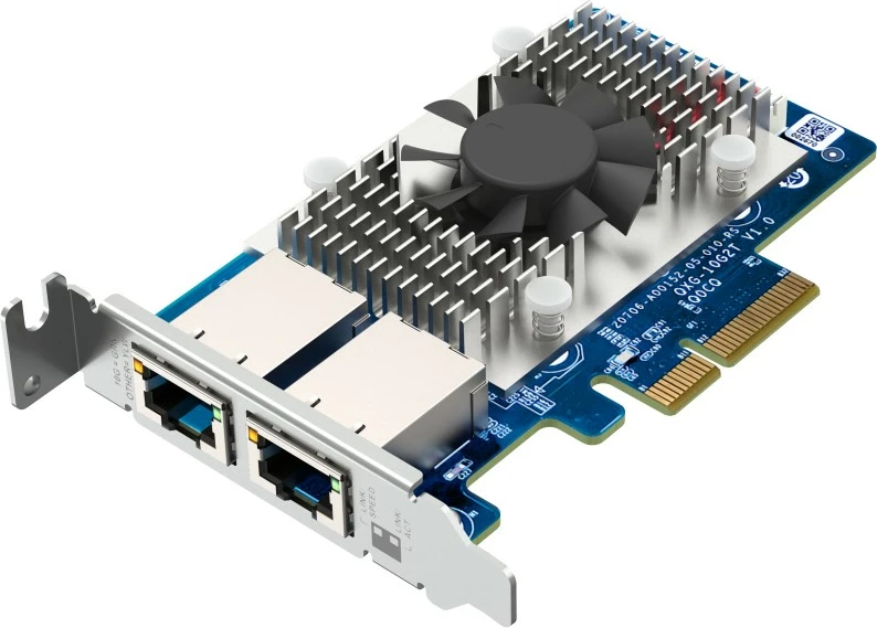 Omrežna karta QNAP QXG-10G2T, PCIe, 2x RJ-45, 10Gb/s, modra