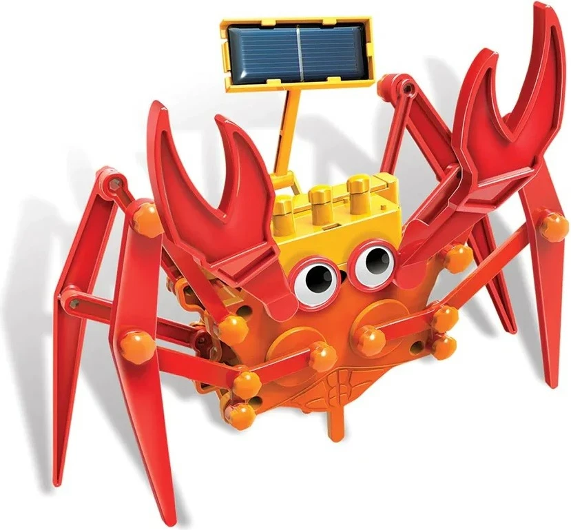Edukativni gradbeni komplet 4m Hybrid Crab, na sončno energijo in baterije, oranžna/rdeča/rumena