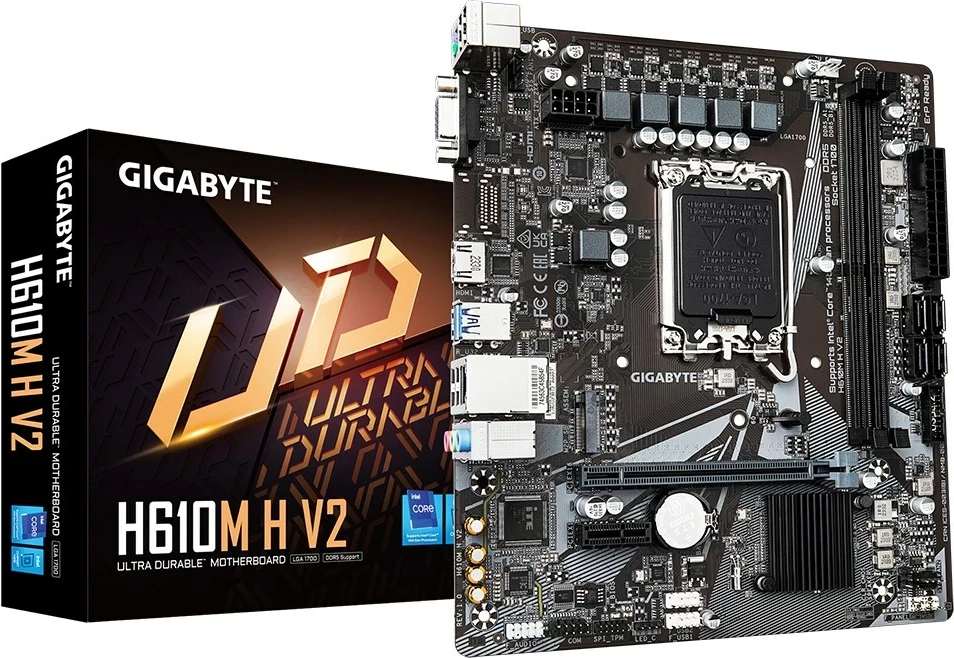 Plošča za matično ploščo Gigabyte H610M H V2, Socket LGA 1700, DDR5, M.2, črna