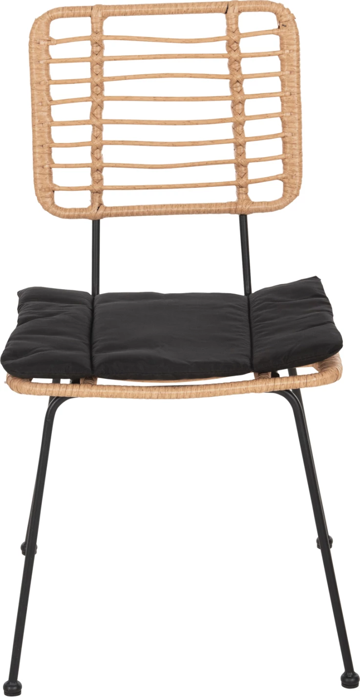Zunanja stol Allegra FH5454.11 kovina in blazina v črni barvi - pletenina v bež barvi 50,5x49,5x88H cm