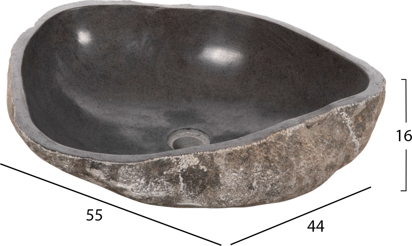 Kamnito korito izklesano sive barve 55x44x16 cm. FH4193