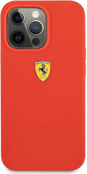 Zaščitna silikonska zaščita Ferrari FESSIHCP13XRE za iPhone 13 Pro Max 6,7", rdeča