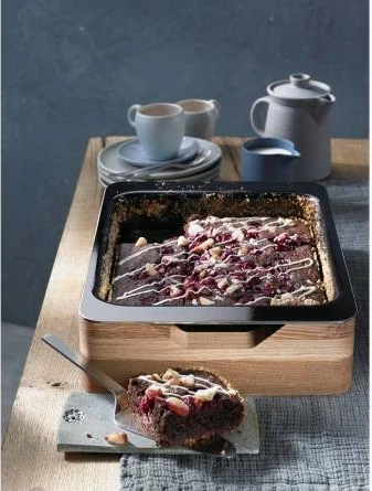 Pekač iz keramike in jekla z lesenim ročajem, 360 mm, črn, rjav — WMF Fusiontec