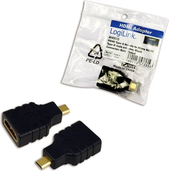Adapter mikro HDMI na HDMI, LogiLink, črn